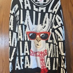 Black and White Llama Sweater